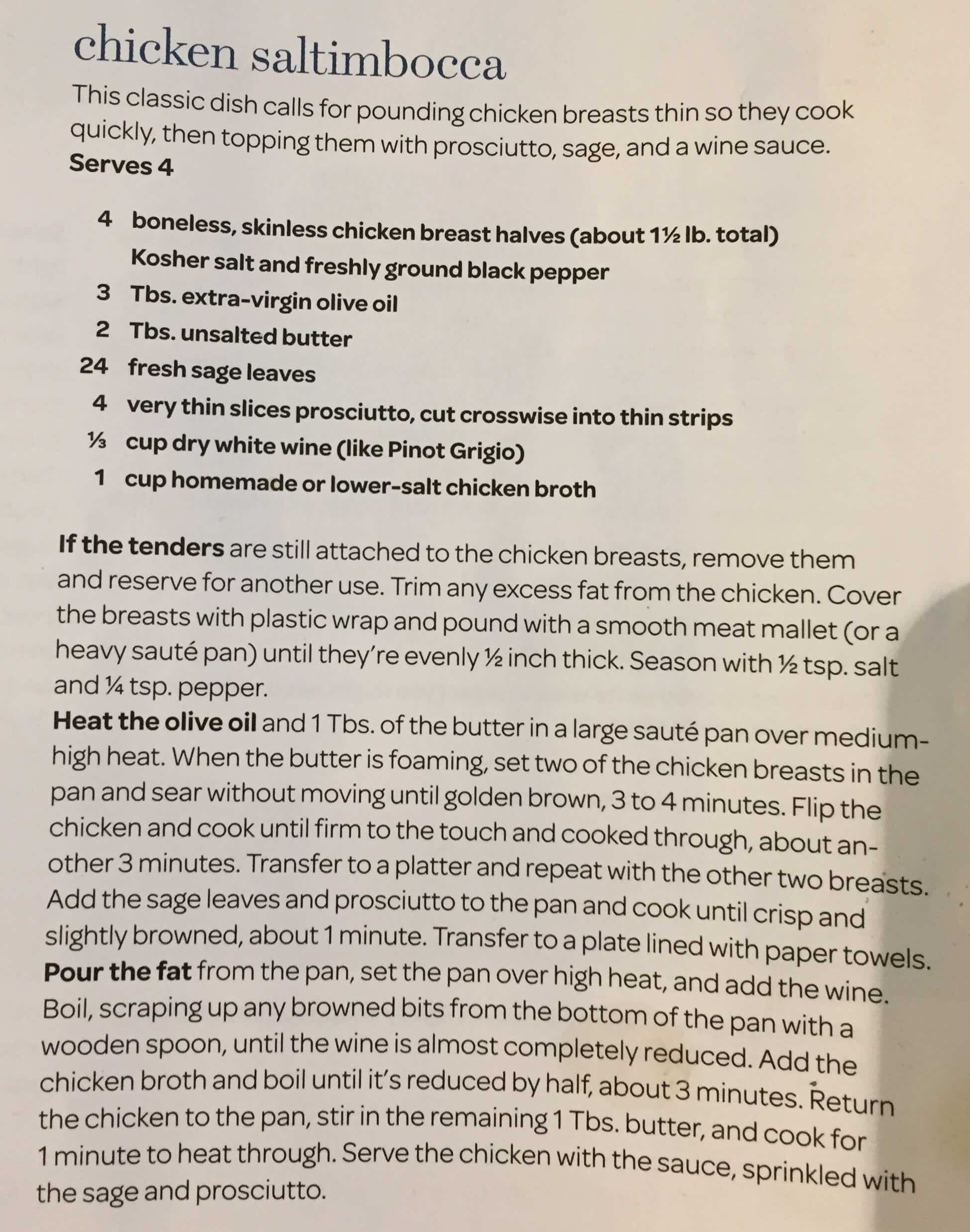 Image of Chicken Saltimbocca recipe