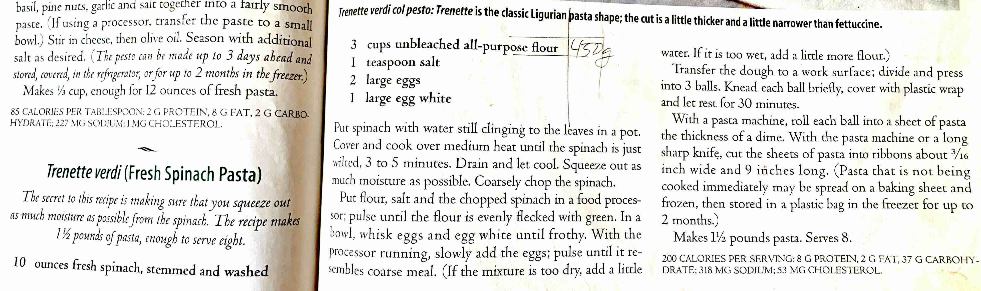 Image of Fresh Spinach Pasta recipe