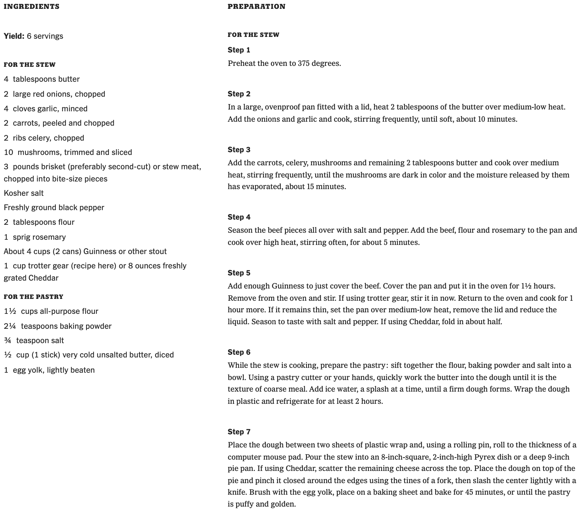 Image of Guiness Pie recipe
