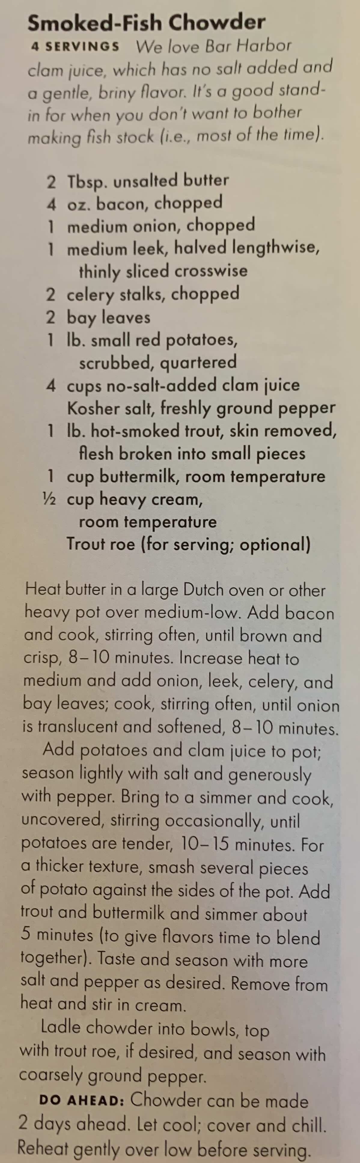 Image of Smoked Fish Chowder recipe