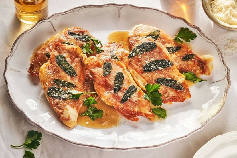 A dish of Chicken Saltimbocca